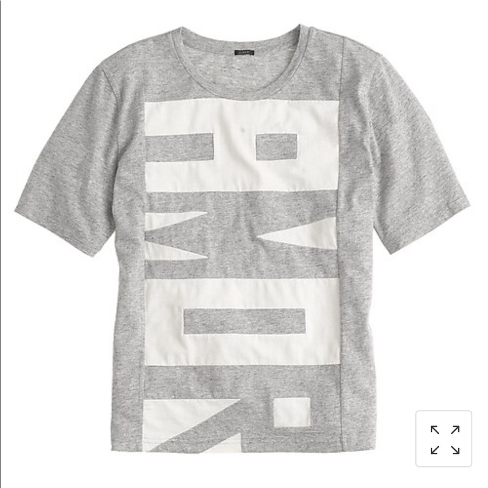 J. Crew Amor Short Sleeve Graphic Tee T Shirt Gray Short Sleeve 579